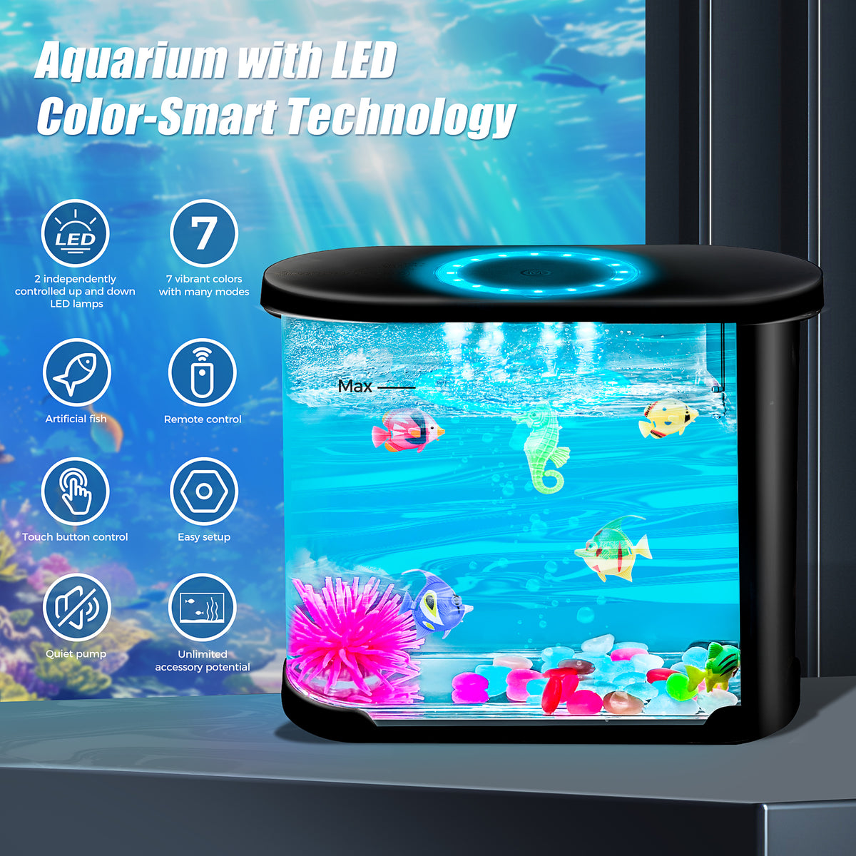 LED Aquarium Fish Tank| SensoryMoon